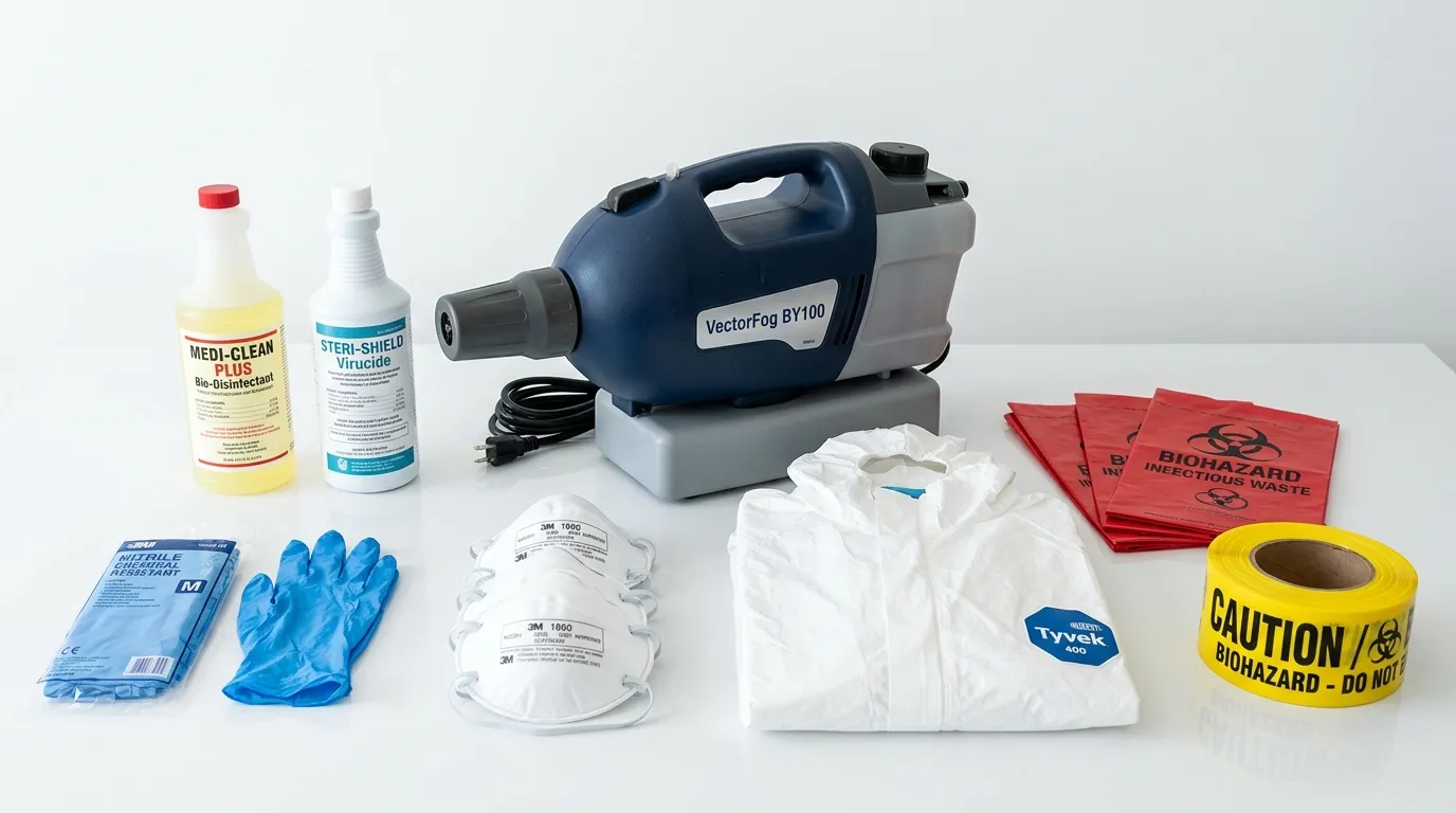 Professional biohazard remediation crew working in Brookhaven