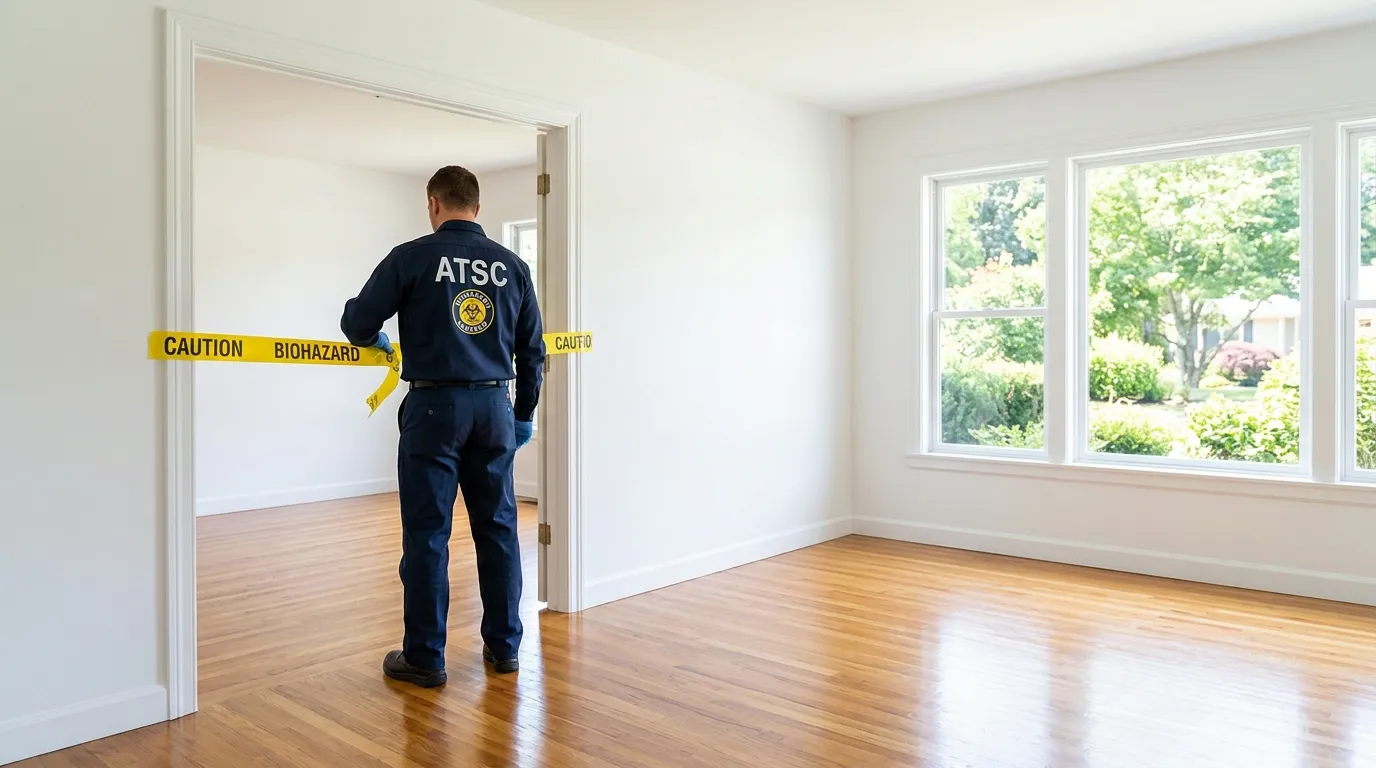 Certified biohazard cleanup crew performing Crime Scene Cleanup in Brookhaven